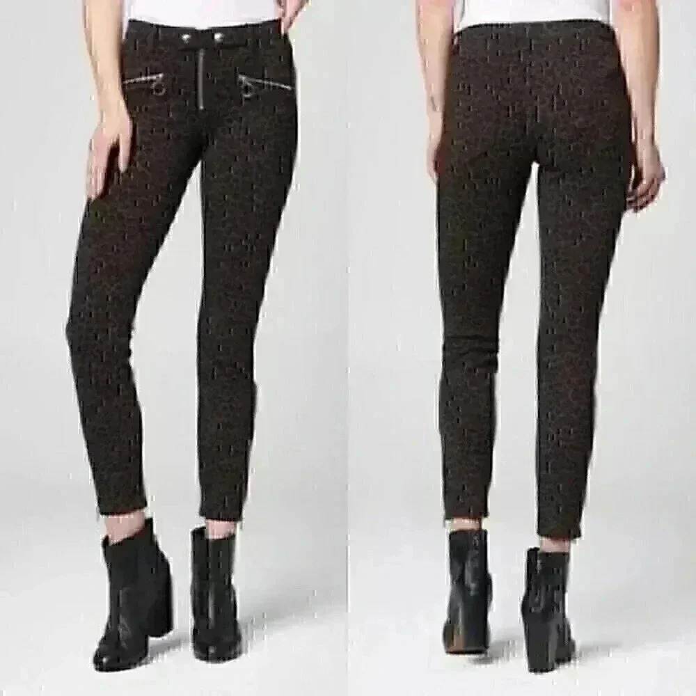 BLANKNYC Leopard Print Moto Skinny Pants 27 Biker Mob Wife NWT - Picture 2 of 11